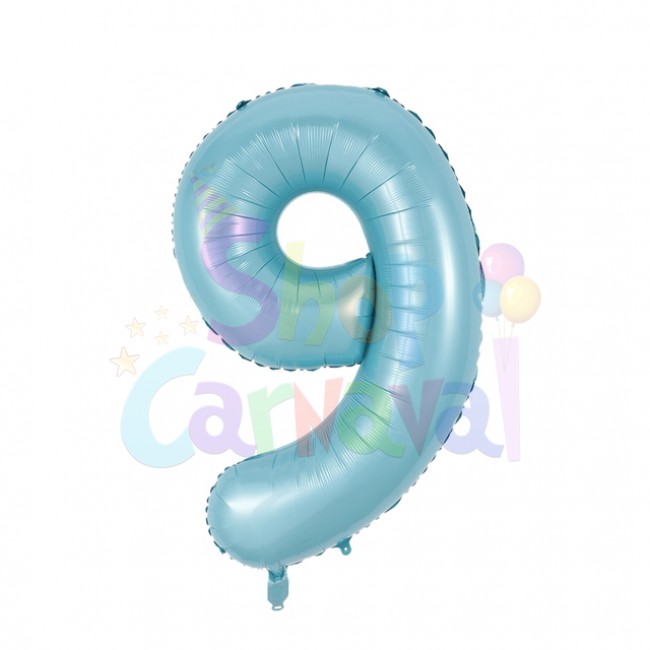 Balon folie Cifra 105cm Albastru - Cifra 9