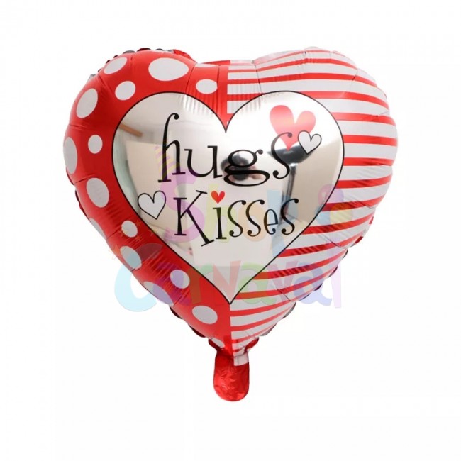 Balon folie, forma inima,Hugs Kisses